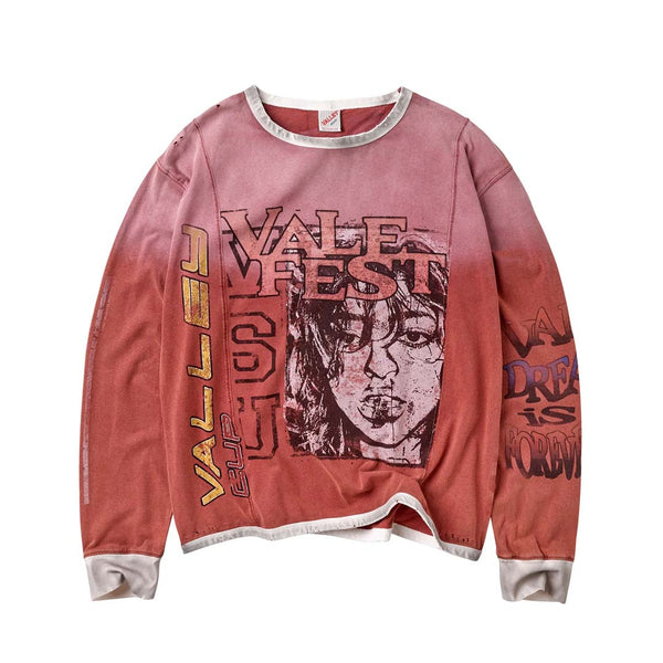 Vale Forever Hot Mess Long Sleeve Tee Faded Red