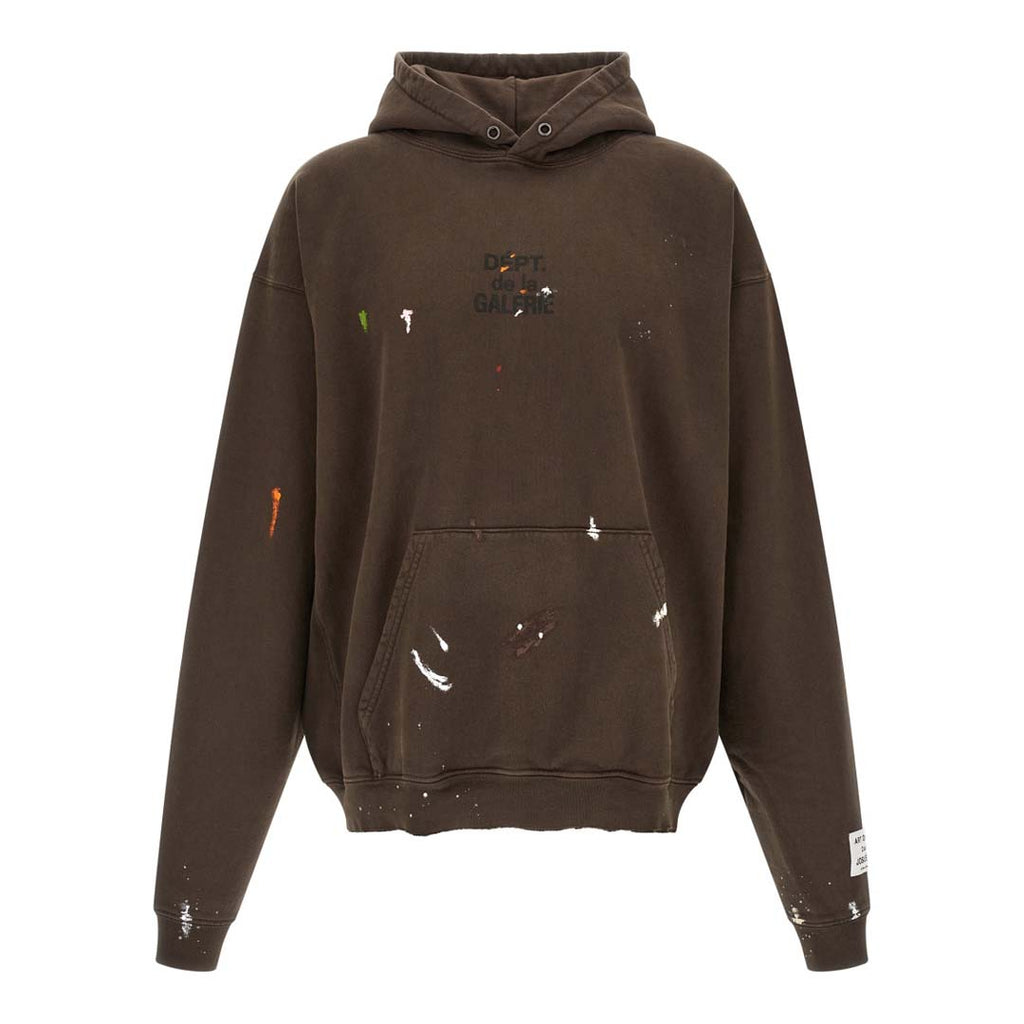 Gallery Dept. French Logo Brown Paint Splatter Hoodie