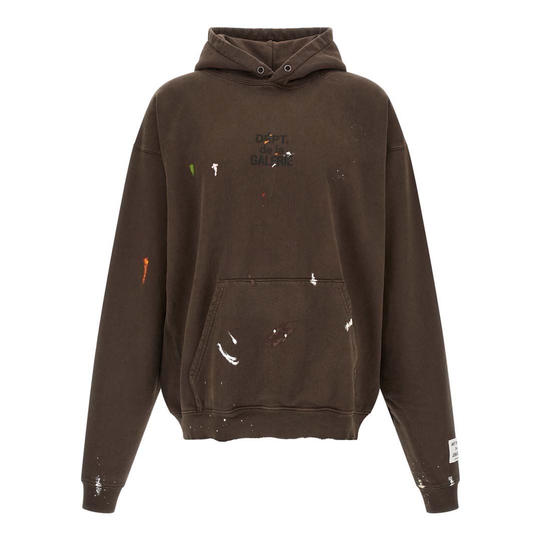 Gallery Dept. French Logo Brown Paint Splatter Hoodie