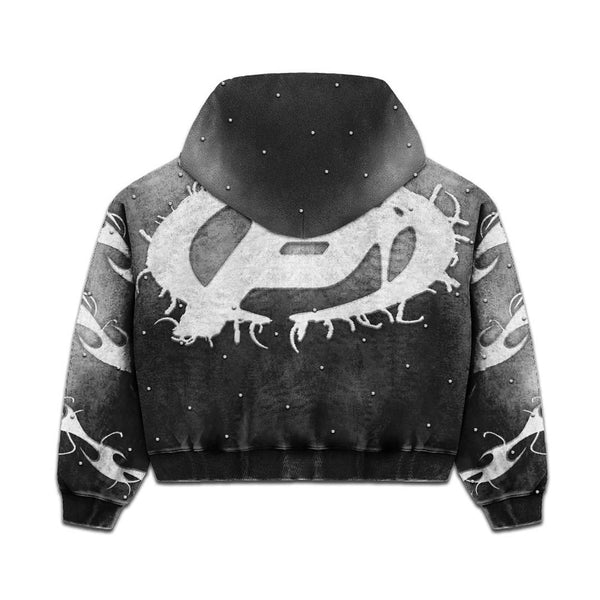 Prestige Flames Hoodie Faded Black