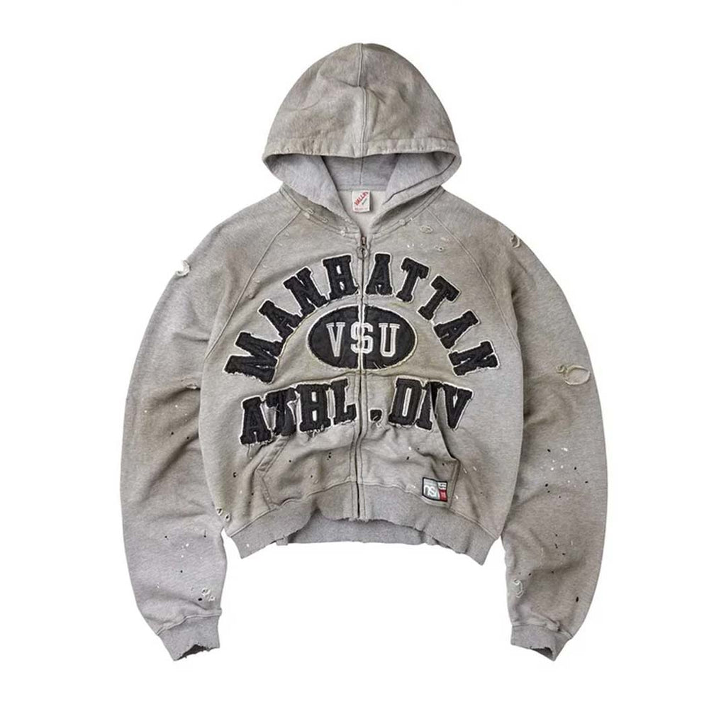 Vale Forever Manhattan Zip Up Hoodie Grey Black