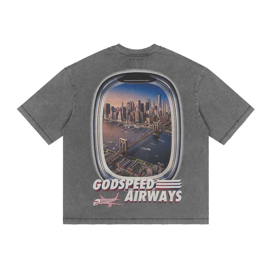 Godspeed Air NYC Pocket Tee Grey