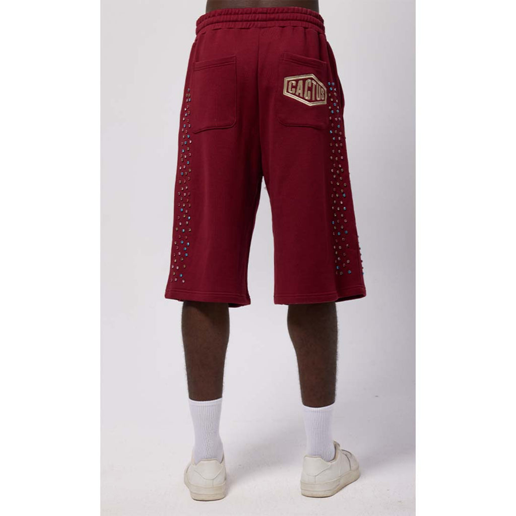 Cactus Valley Crystal Cactus Sweat Shorts Maroon