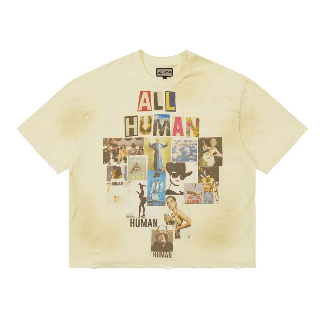 All Human Copy & Paste V2 Cream Wash Tee