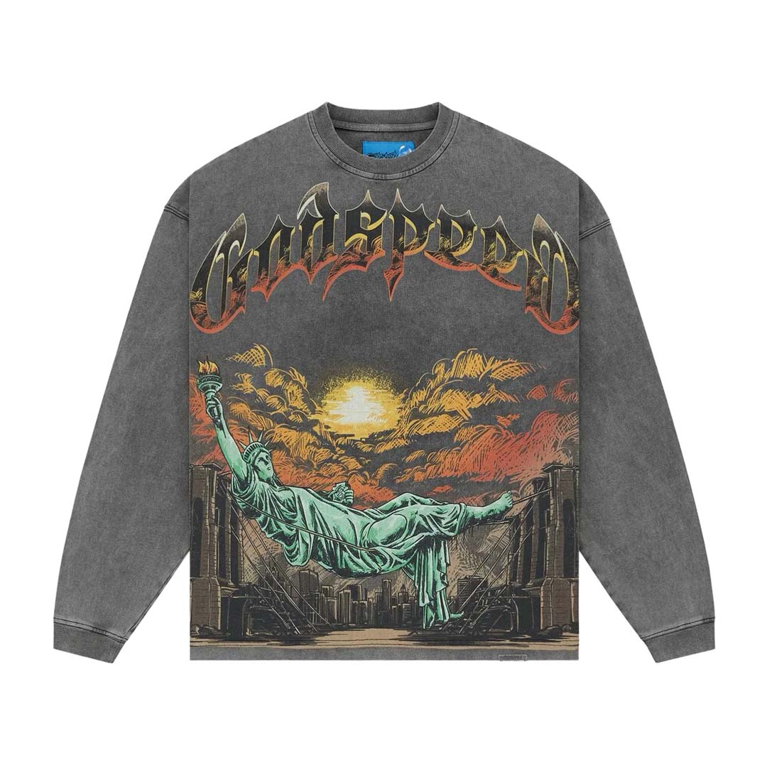 Godspeed Burnt Bridges II NG Long Sleeve Tee Grey Wash