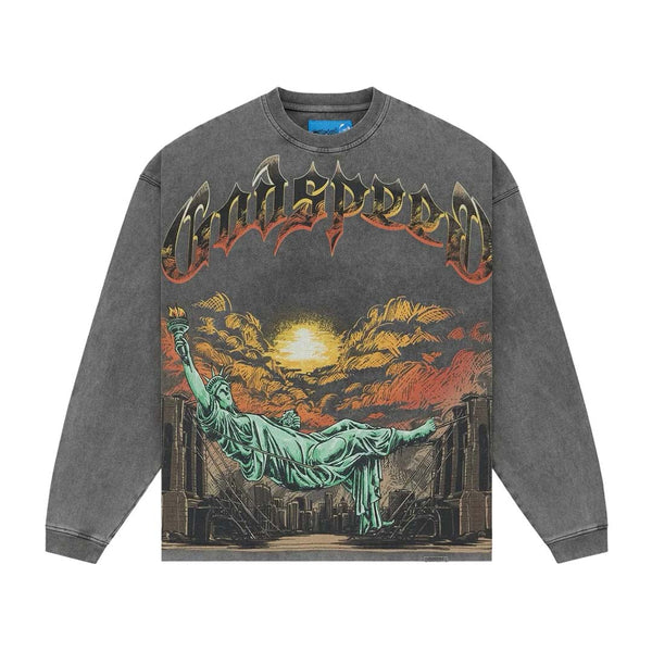 Godspeed Burnt Bridges II NG Long Sleeve Tee Grey Wash