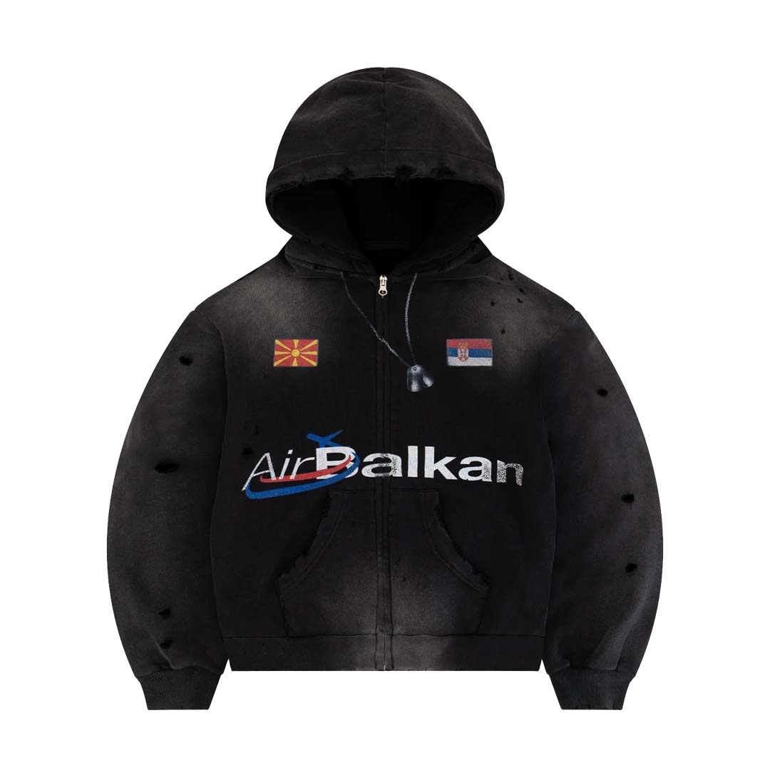 Bravest Studios Balkan Zip Up Hoodie Vintage Black