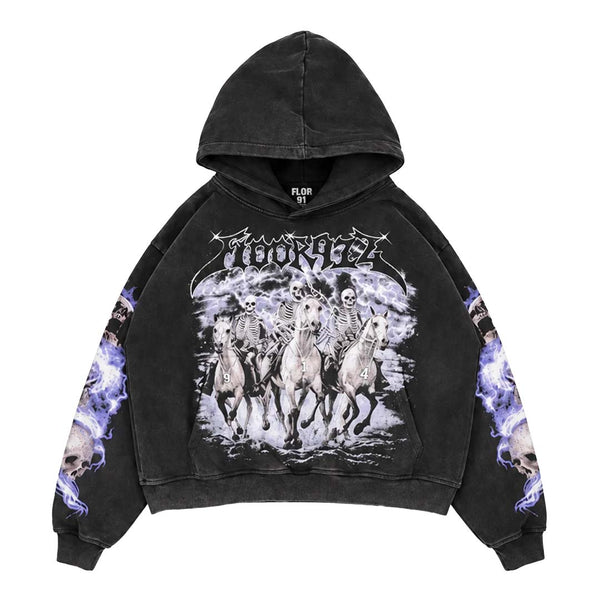 Floor 914 Horseman Zip Up Hoodie Faded Black