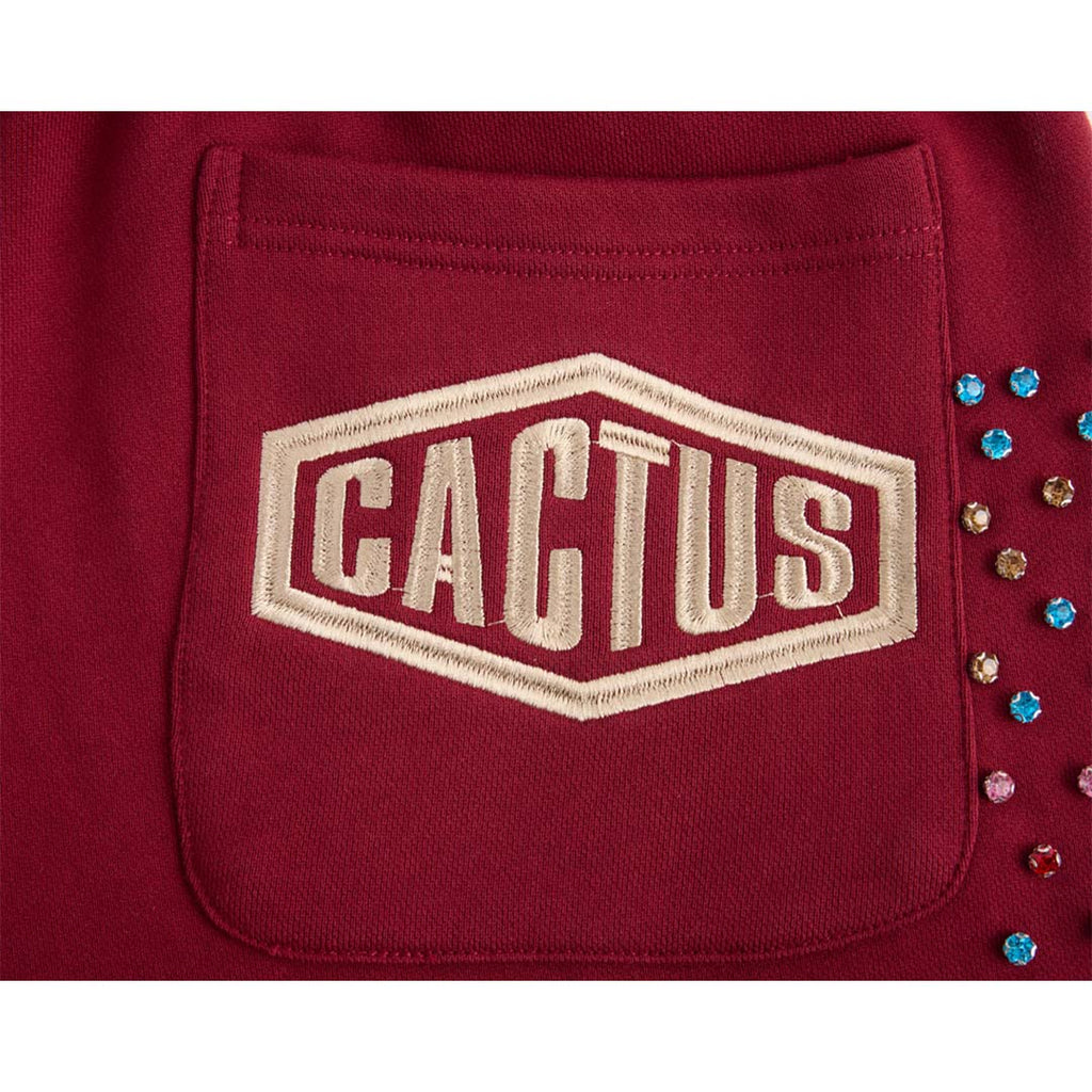 Cactus Valley Crystal Cactus Sweat Shorts Maroon