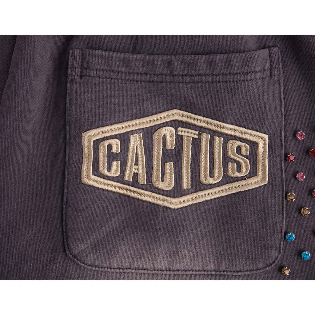 Cactus Valley Crystal Cactus Sweat Shorts Vintage Black