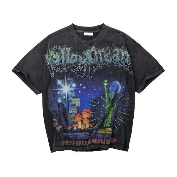 Vale Forever Skyline Bling Tee Faded Black