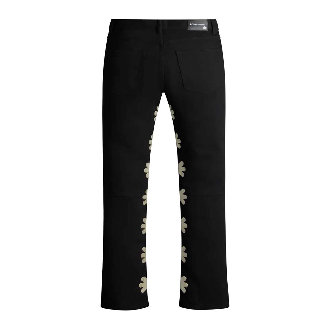 Lost Shadows Sun Logo Denim Pant Black Bone