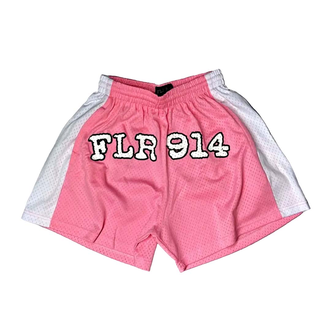 Floor 914 Uniform Mesh Shorts Pink White