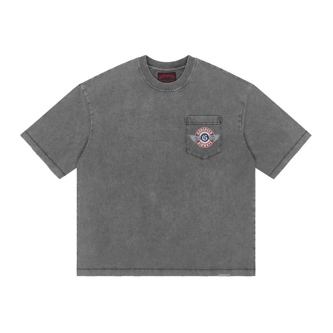 Godspeed Air NYC Pocket Tee Grey