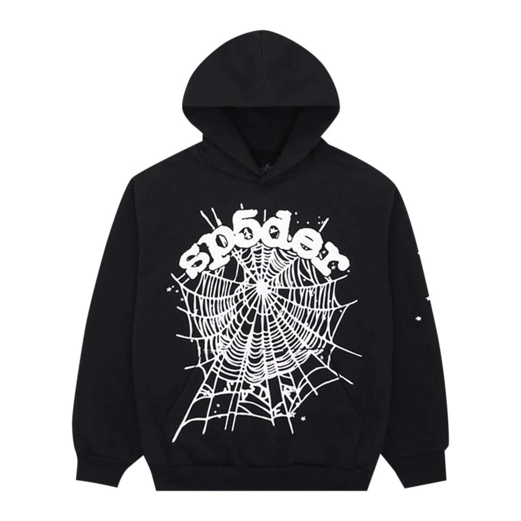 Sp5der Black OG Web Hoodie