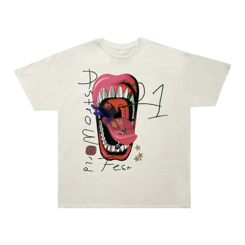 Travis Scott Mouth Tee White