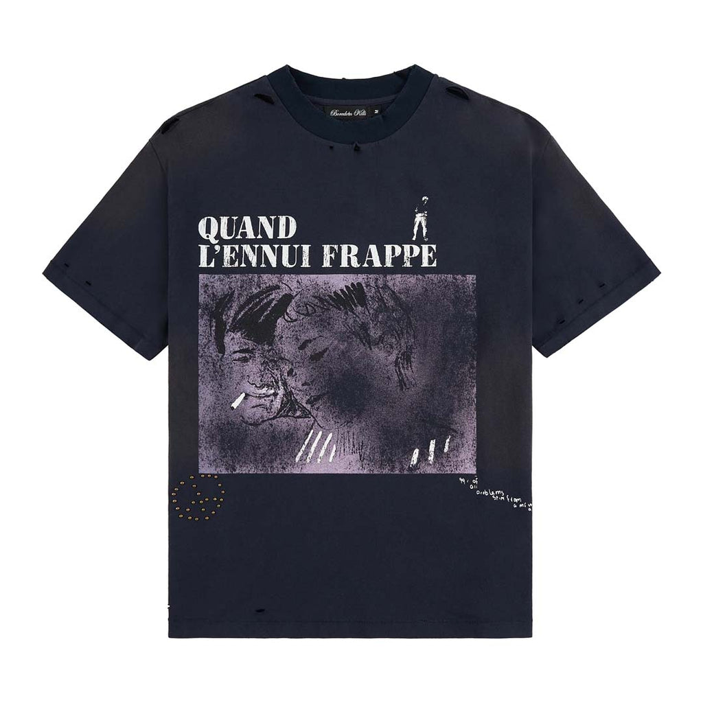 Boredom Kills French Tee Navy