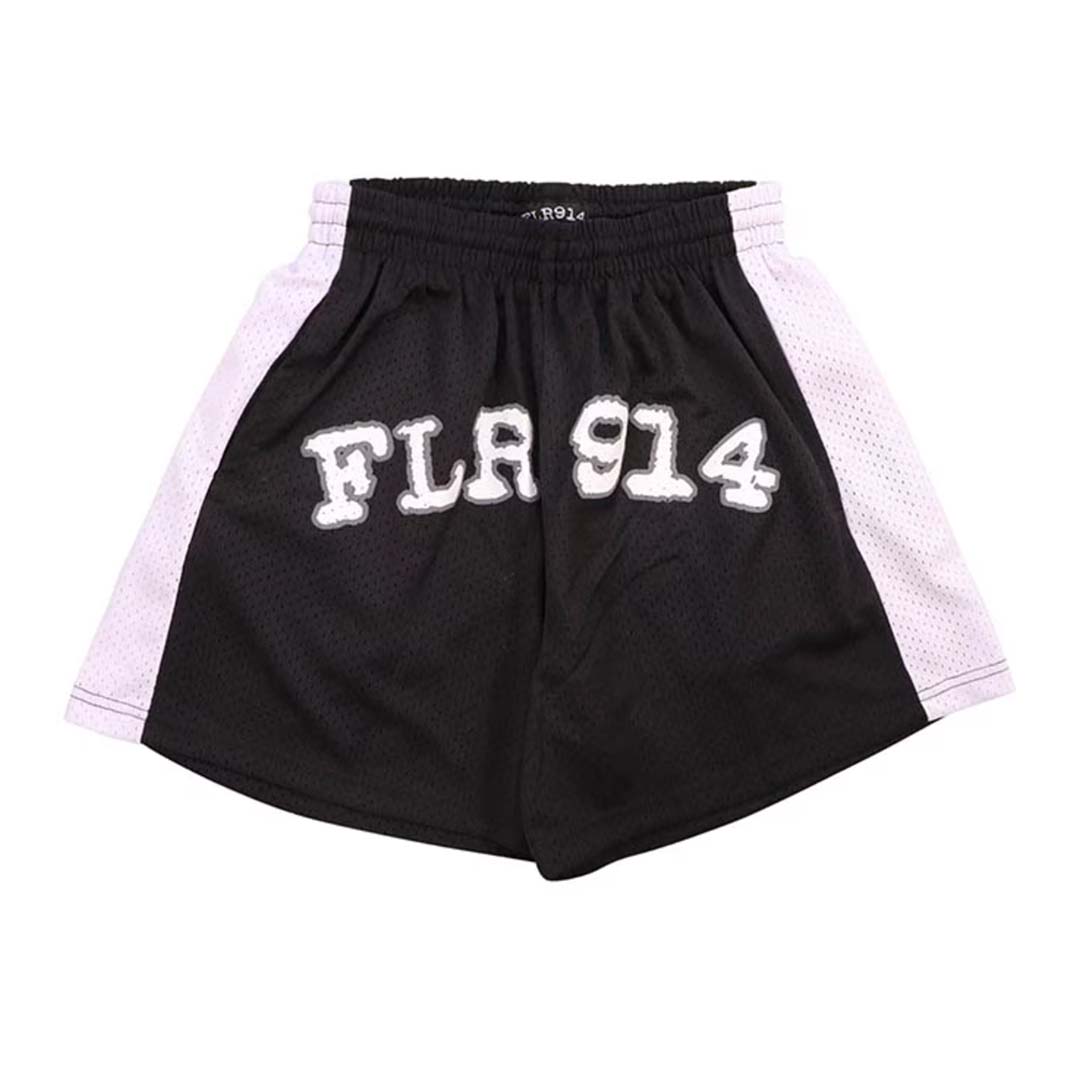 Floor 914 Uniform Mesh Shorts Black White