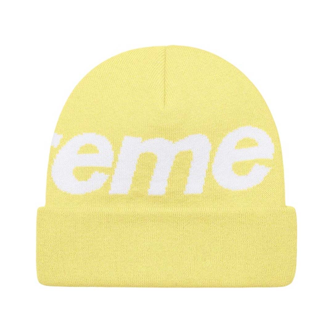 Supreme Big Logo Beanie Yellow
