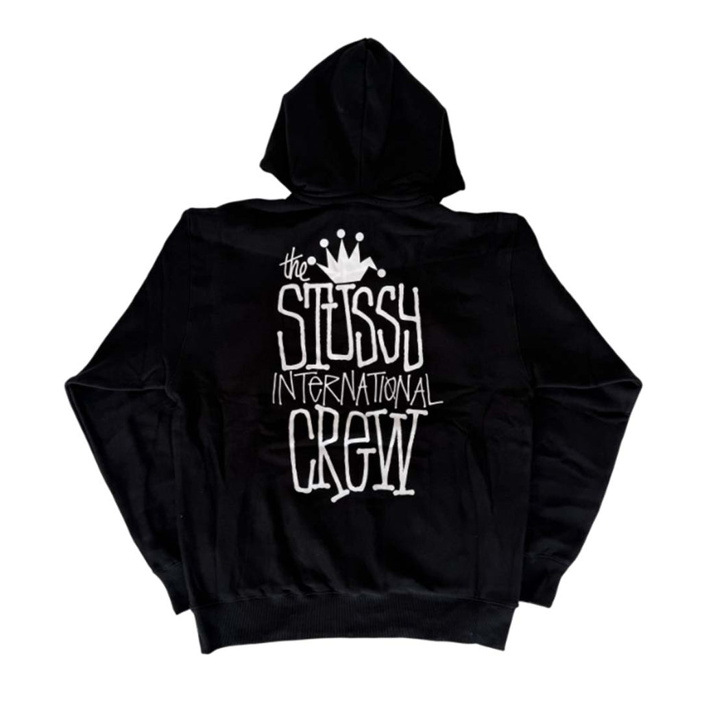 Stussy Black Crown International Zip Up Hoodie