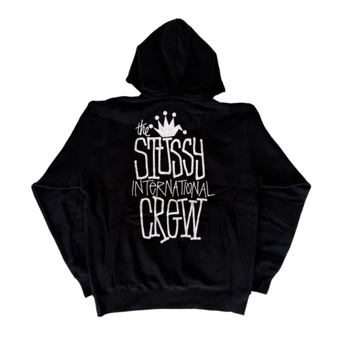 Stussy Black Crown International Zip Up Hoodie