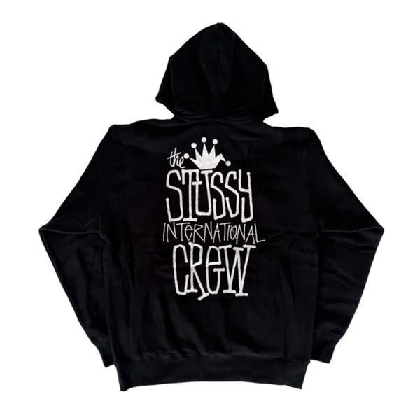 Stussy Black Crown International Zip Up Hoodie