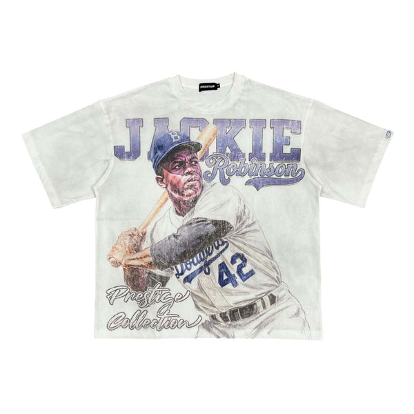 Prestige 42 Jackie Robinson Distressed White Tee