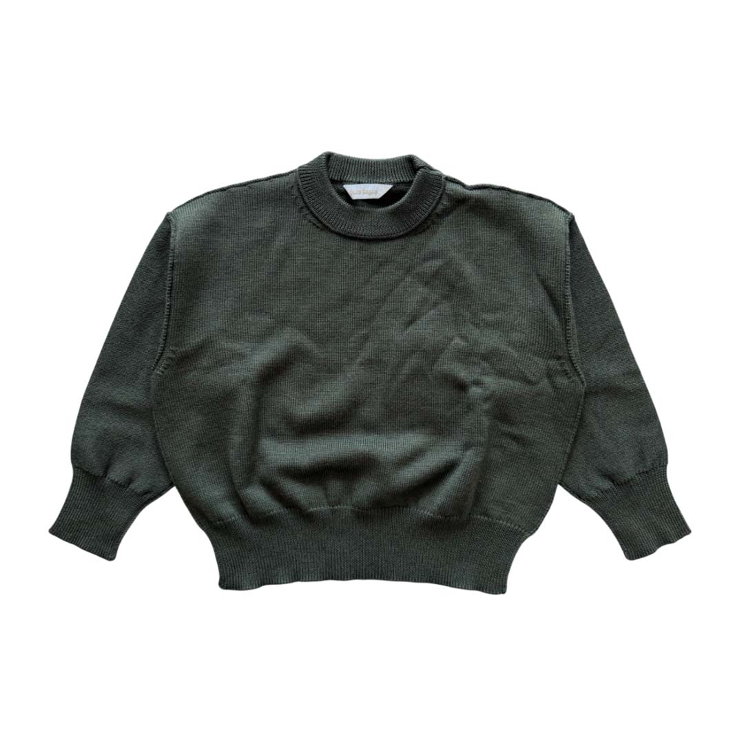 Palm Angels KIDS Logo Knit Sweater Military Green White