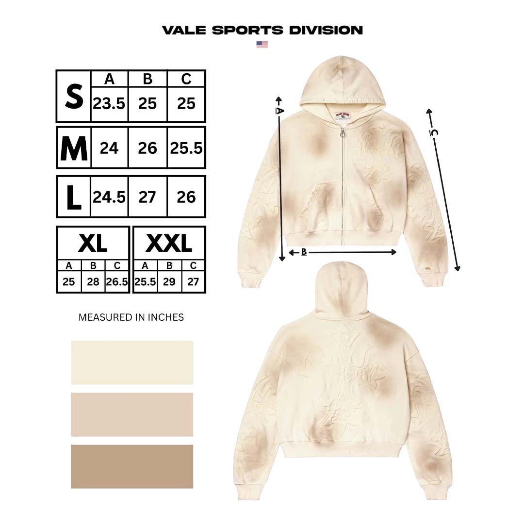 Vale Forever Carver Zip Up Hoodie Cream
