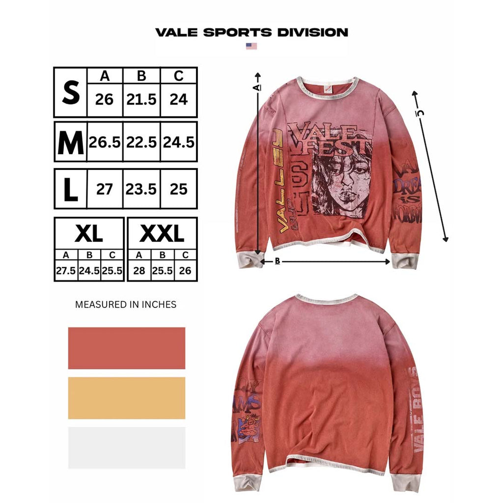 Vale Forever Hot Mess Long Sleeve Tee Faded Red