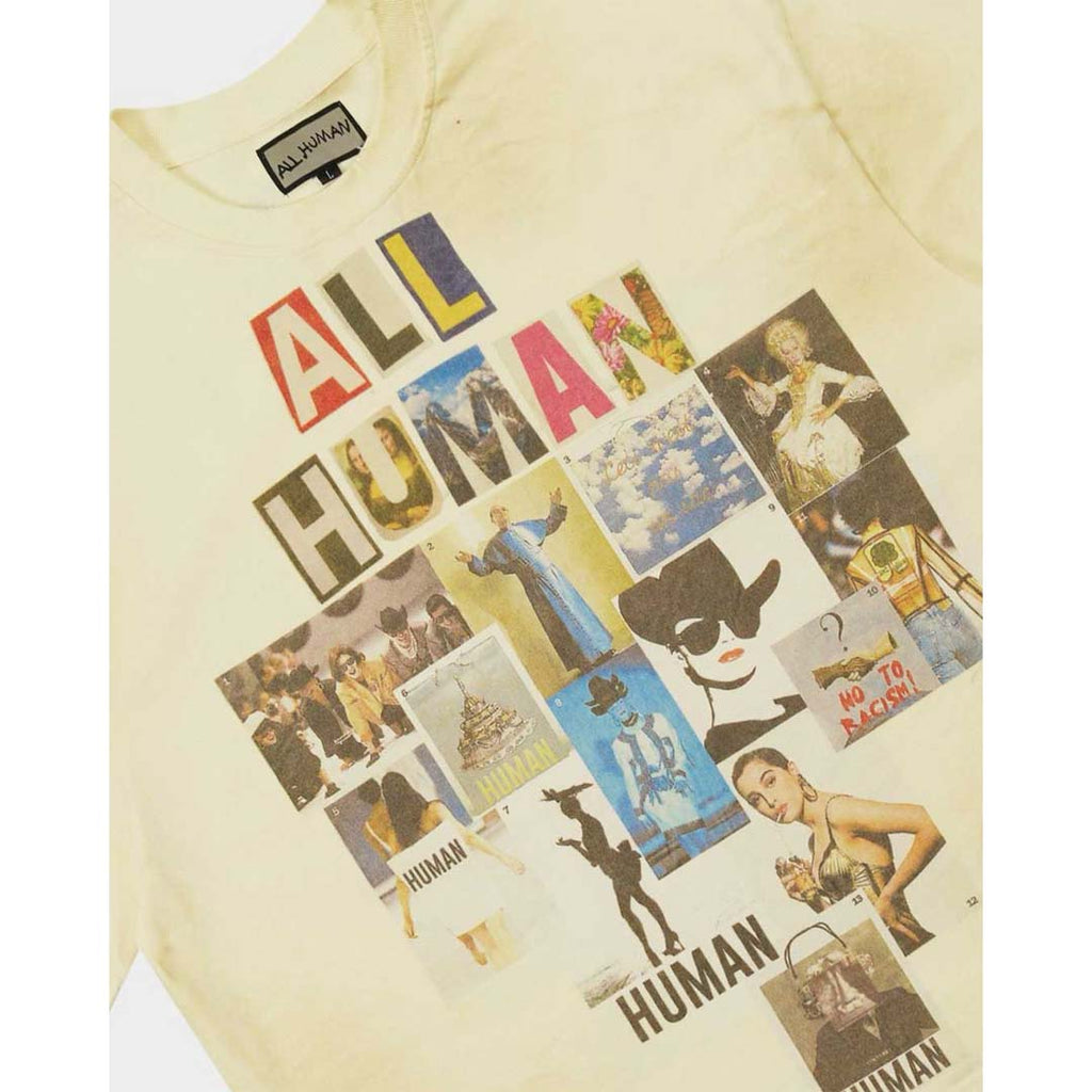 All Human Copy & Paste V2 Cream Wash Tee