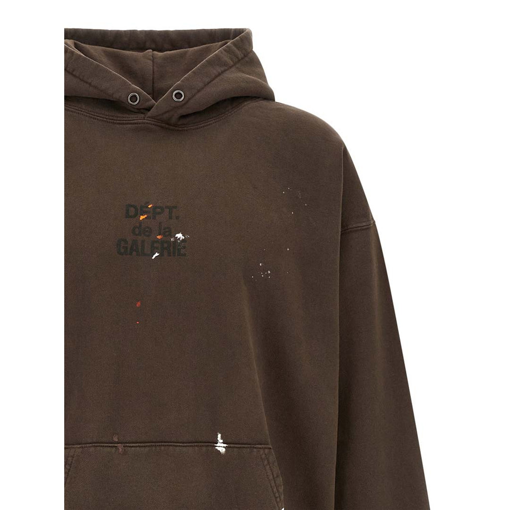 Gallery Dept. French Logo Brown Paint Splatter Hoodie
