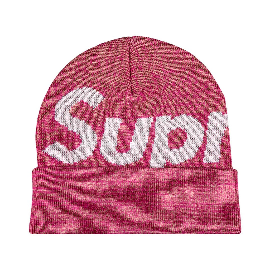 Supreme Big Logo Beanie Magenta Static