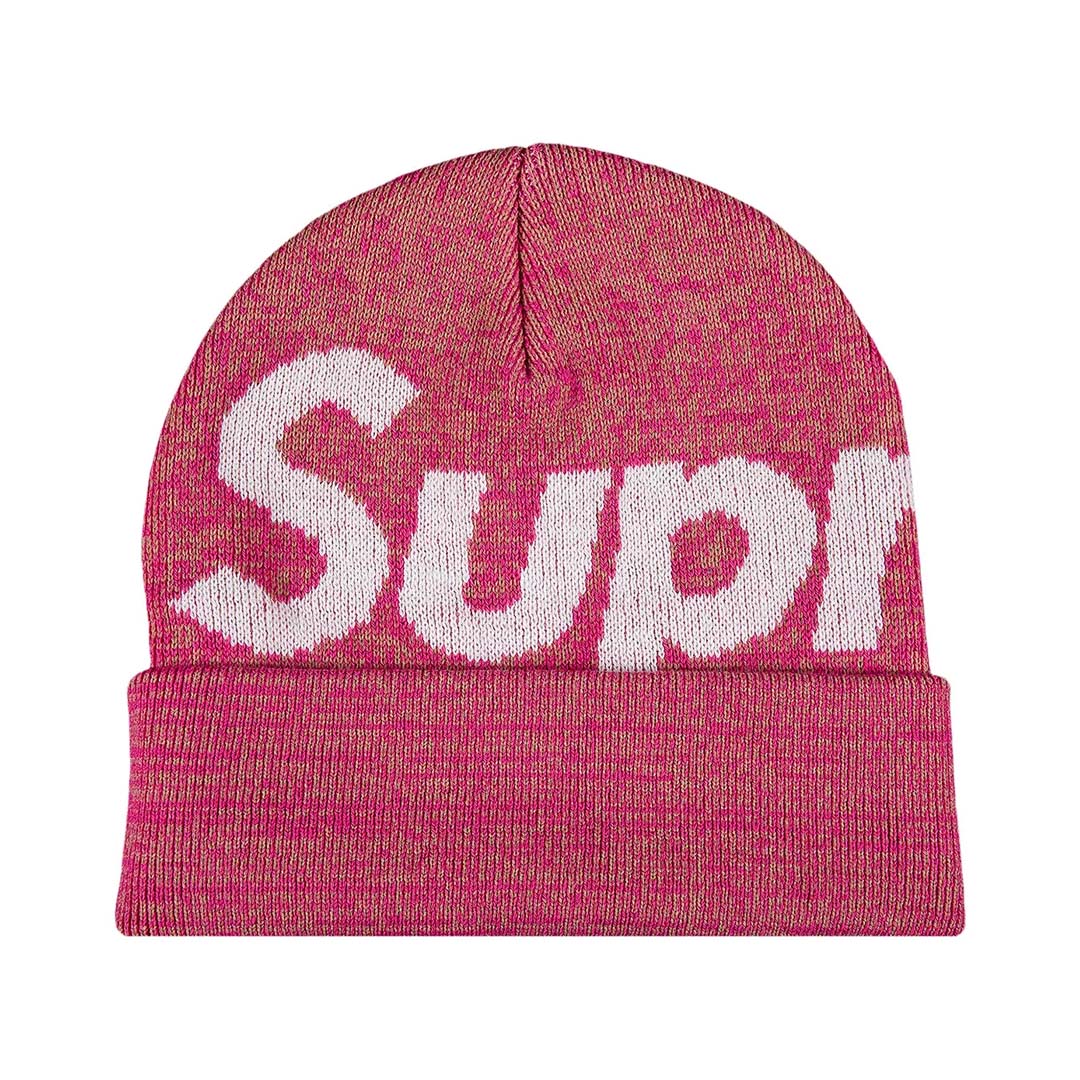 Supreme Big Logo Beanie Magenta Static
