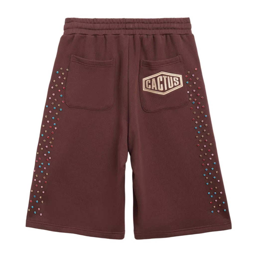 Cactus Valley Crystal Cactus Sweat Shorts Brown