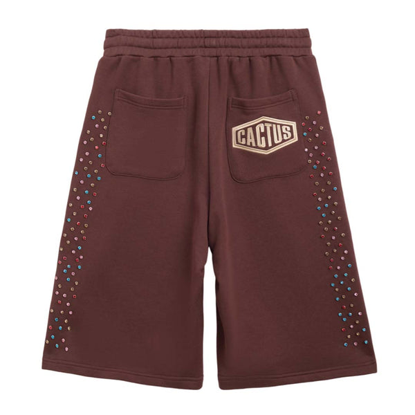 Cactus Valley Crystal Cactus Sweat Shorts Brown