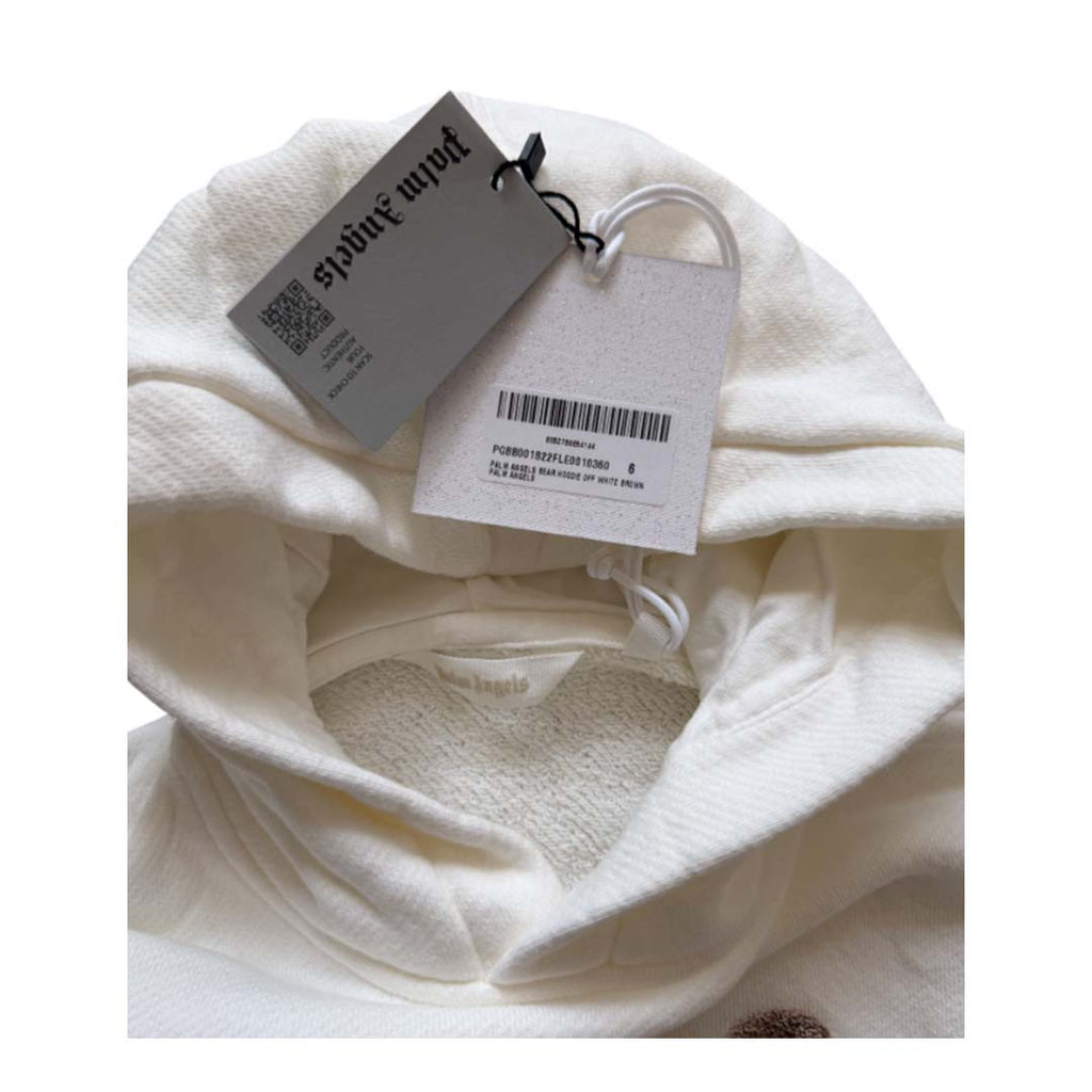 Palm Angels KIDS Bear Hoodie Off White Brown