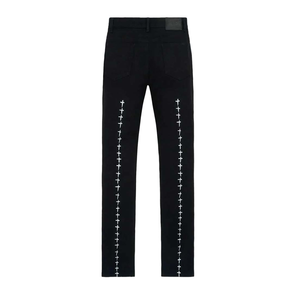 RTA Bryant Jeans Black White Cross