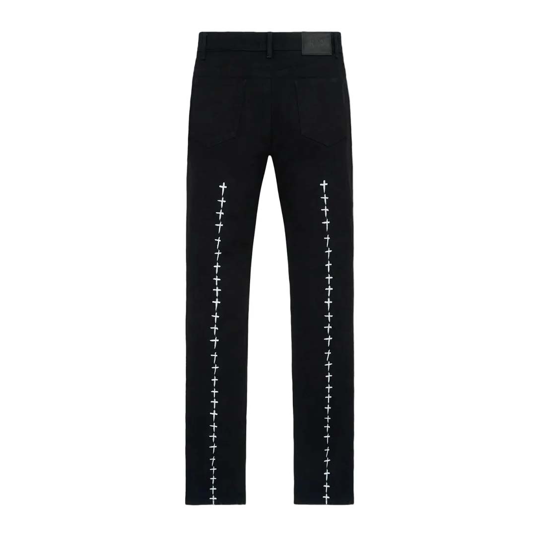 RTA Bryant Jeans Black White Cross