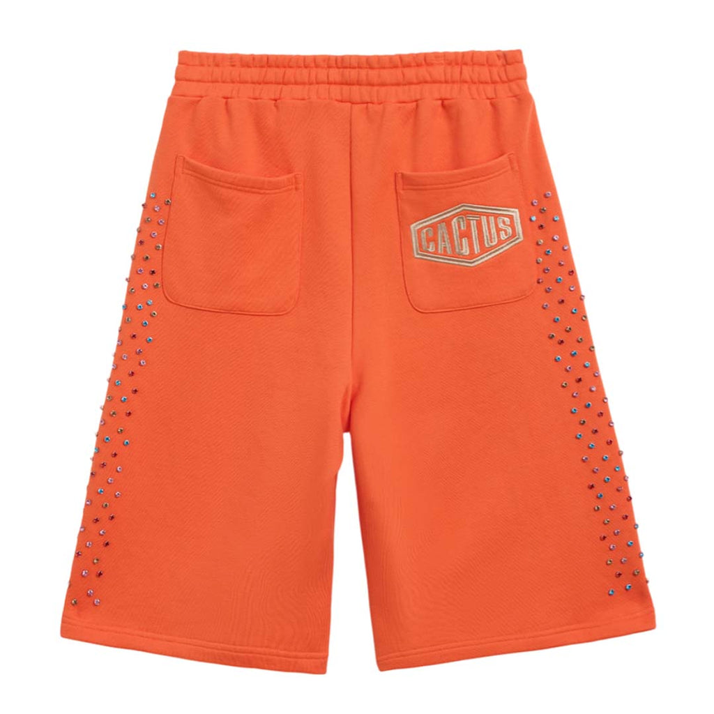 Cactus Valley Crystal Cactus Sweat Shorts Orange