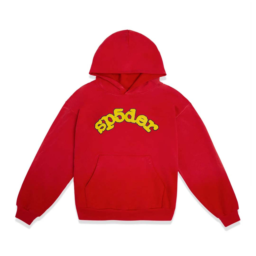 Sp5der OG Logo Hoodie Red Yellow