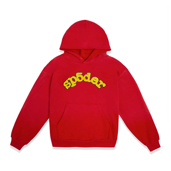 Sp5der OG Logo Hoodie Red Yellow
