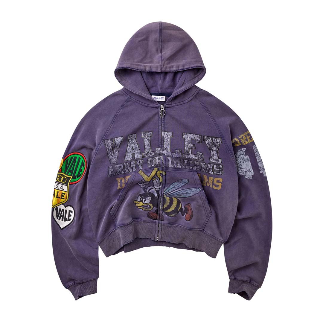 Vale Forever Army Zip Up Hoodie Navy