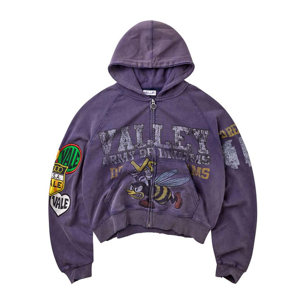Vale Forever Army Zip Up Hoodie Navy