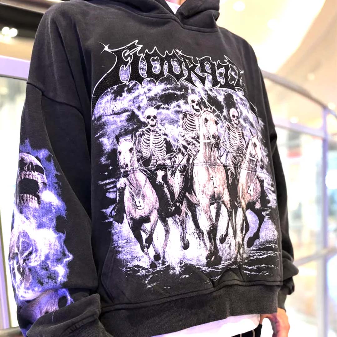 Floor 914 Horseman Zip Up Hoodie Faded Black