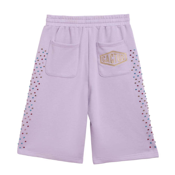Cactus Valley Crystal Cactus Sweat Shorts Lavendar