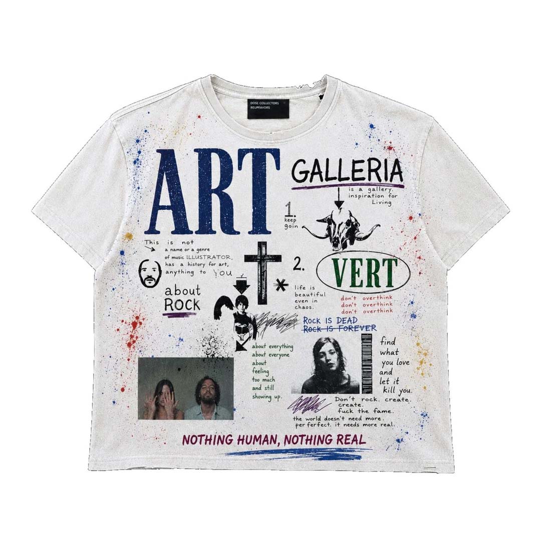 Retrovert Art Paint Splatter Tee White