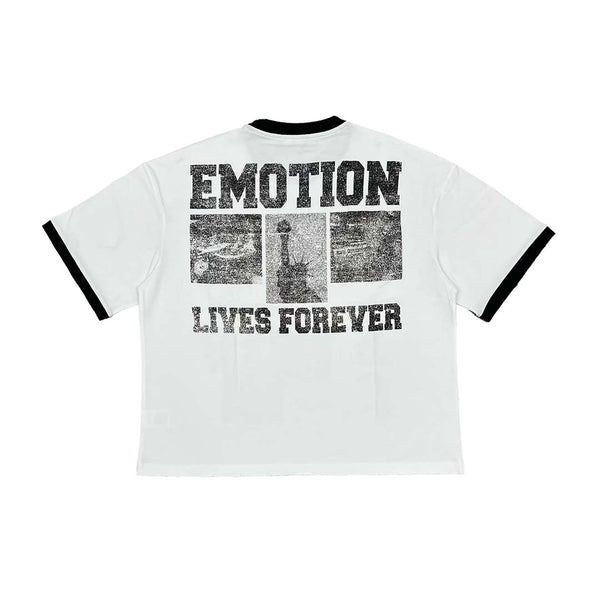 Mixed Emotions Secret Ringer Tee White Black