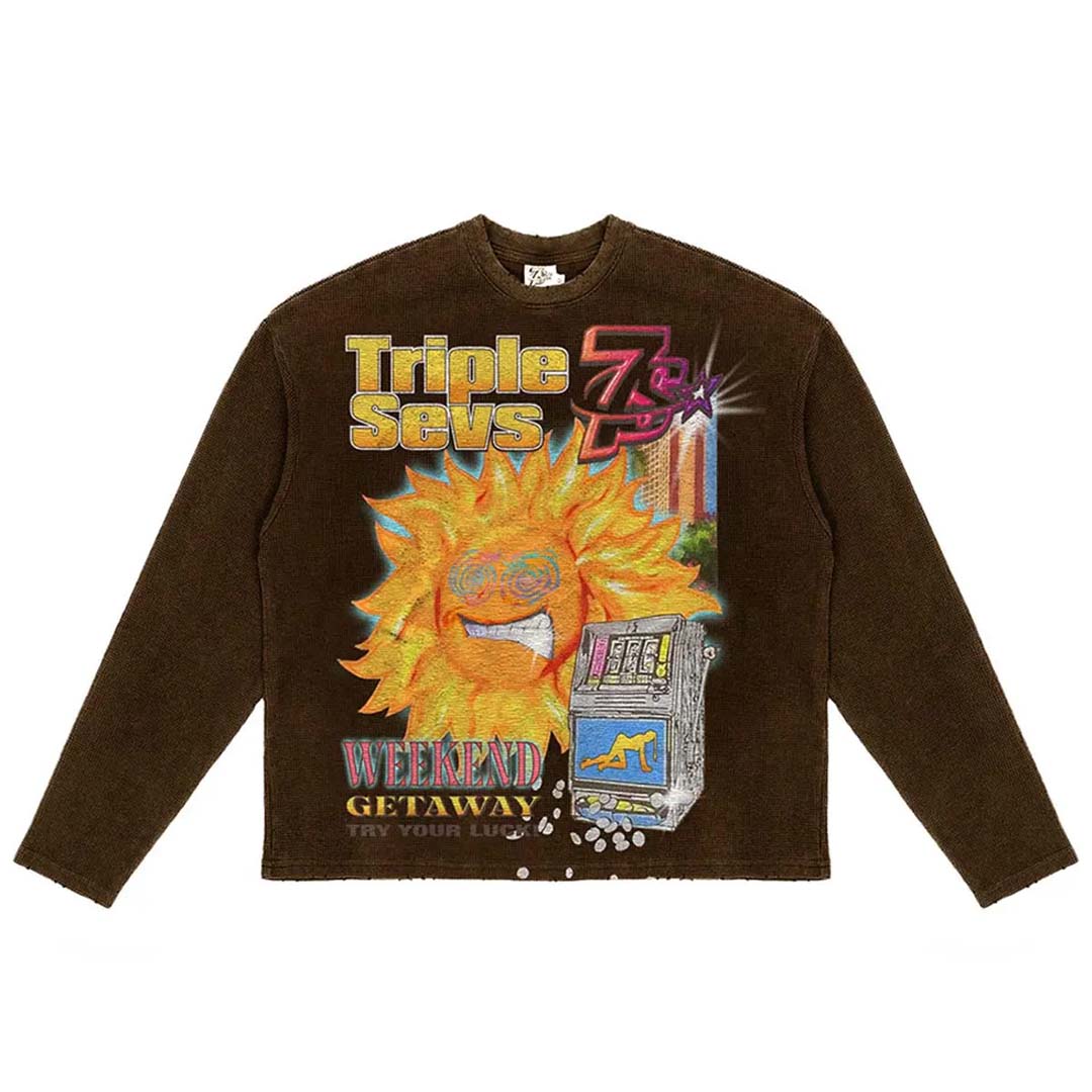 Triple Sevens Weekend Getaway Brown Thermal Long Sleeve