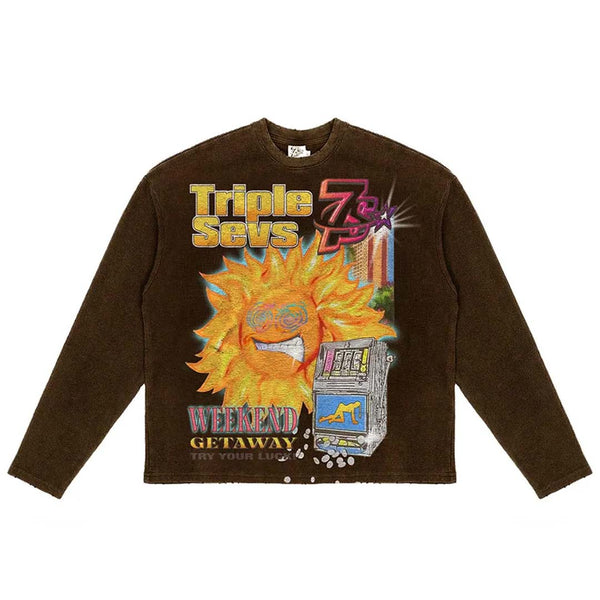 Triple Sevens Weekend Getaway Brown Thermal Long Sleeve